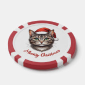 Aangepaste Mopshond Kerstkat met Kerstmannenhoed Poker Chips (Enkel)
