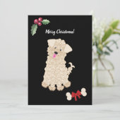 Aangepaste Mopshond Maltipoo Feestdagenkaart (Staand voorkant)