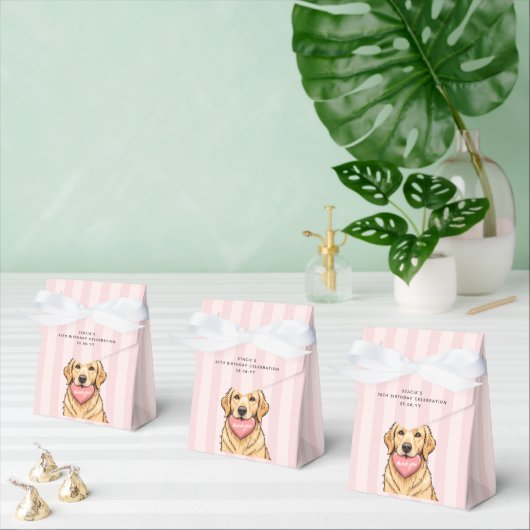 Aangepaste Mopshond met Roze Hart Bedankt Bedankdoosjes (Meervoudige)