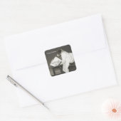 Aangepaste Mopshond Moderne Kerstvakantie Vierkante Sticker (Envelop)