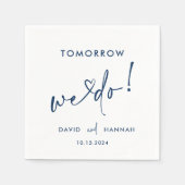 Aangepaste Morgen We doen Repetitie Diner Marine Servet (Voorkant)