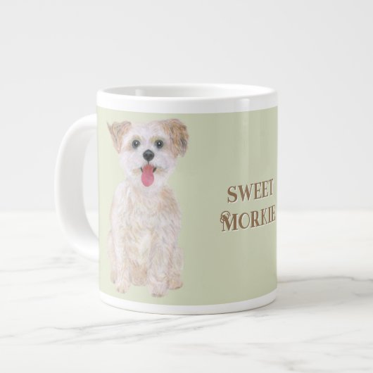 Aangepaste Morkie Jumbo Mok (Links)