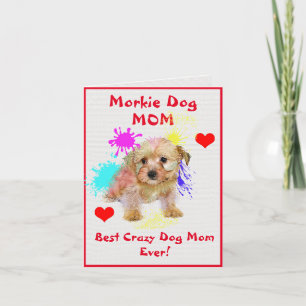 Aangepaste Morkie Moeder Hond Beste Gekke Hond Lad Kaart