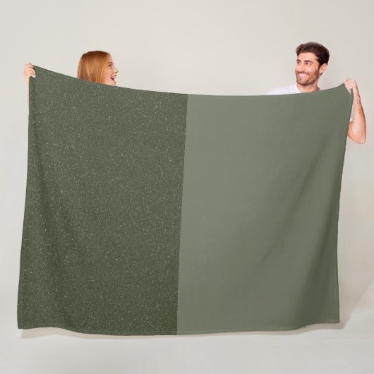 Aangepaste mos groene halve toon fleece deken (In situ)