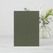 Aangepaste mosgroene ruis plat aankondigingskaart aankondiging (Staand voorkant)