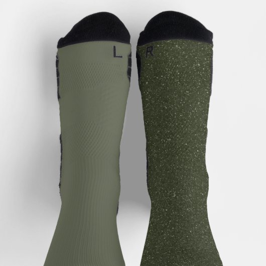 Aangepaste Moss Green Crew Sokken - Mannen's Desig (Top)