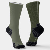 Aangepaste Moss Green Crew Sokken - Mannen's Desig (Gebogen)