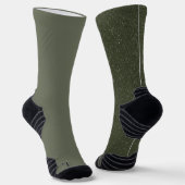Aangepaste Moss Green Crew Sokken - Vrouwenstijl (Gebogen)