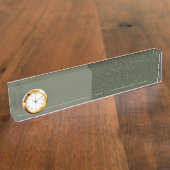Aangepaste Moss Green Desk Klok naamplaat Naambordje (Zijkant)