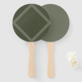 Aangepaste Moss Green Diamond Fans – Bulk Event Handwaaier (Voorkant en achterkant)