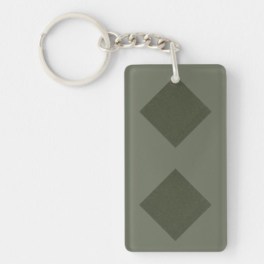Aangepaste Moss Green Dual Diamond Pattern Sleutel Sleutelhanger (Voorkant)