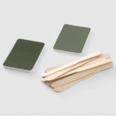 Aangepaste Moss Green Duo handventilatoren – Recht Handwaaier (Niet-gemonteerd)