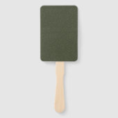 Aangepaste Moss Green Duo handventilatoren – Recht Handwaaier (Voorkant)