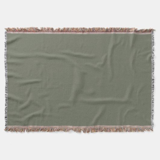 Aangepaste Moss Green Geweven Gooi Deken (Voorkant)
