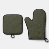 Aangepaste Moss Green Noise Oven Mitt Set (Voorkant)