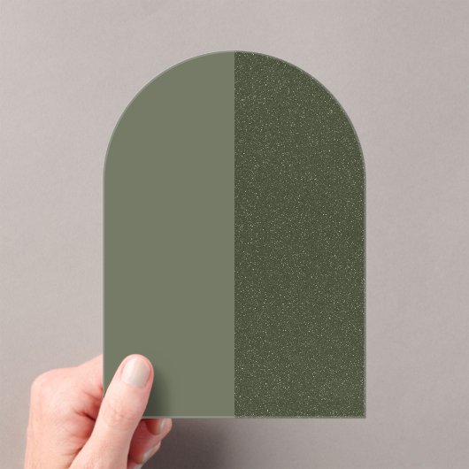 Aangepaste Moss Green Split Arch Acryl Uitnodiging (Insitu (Draagbaar))
