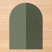 Aangepaste Moss Green Split Arch Acryl Uitnodiging (Voorkant)
