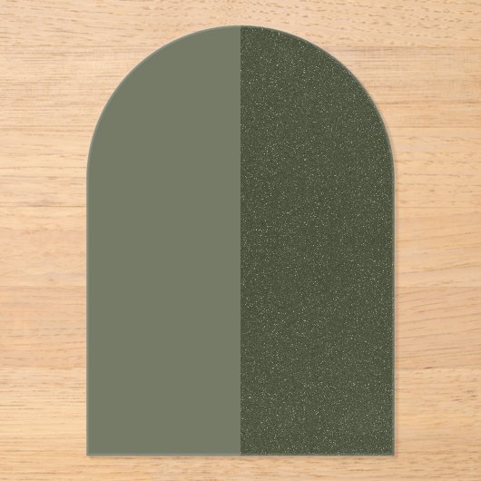 Aangepaste Moss Green Split Arch Acryl Uitnodiging (Voorkant)