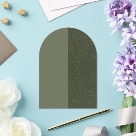 Aangepaste Moss Green Split Arch Acryl Uitnodiging (Insitu (Huwelijk))