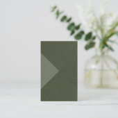 Aangepaste Moss Green Textured Driehoek Visitekaar Visitekaartje (Staand voorkant)