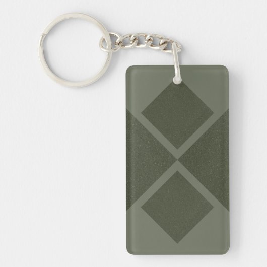 Aangepaste Moss Groene Acryl Sleutelhanger (Voorkant)