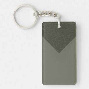 Aangepaste Moss Groene Chevron Sleutelhanger –