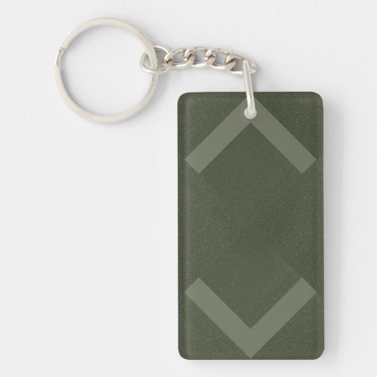 Aangepaste Moss Groene Dubbele Chevron Acryl Sleut Sleutelhanger (Voorkant)