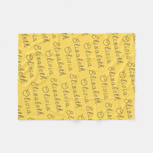 Aangepaste Mosterd Geel Gepersonaliseerde Baby Mei Fleece Deken (Voorkant (Horizontaal))
