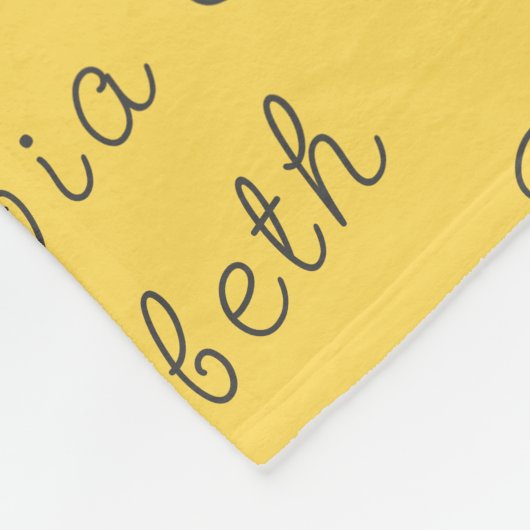 Aangepaste Mosterd Geel Gepersonaliseerde Baby Mei Fleece Deken (Hoek)