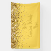 Aangepaste Mosterd Geel Gouden Verjaardagsfeest Fo Spandoek (Verticaal)