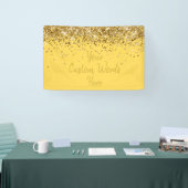 Aangepaste Mosterd Geel Gouden Verjaardagsfeest Fo Spandoek (Beurs)