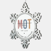 Aangepaste MOT-meester van de bedrijfsgeneeskunde Tin Sneeuwvlok Ornament (Rechts)