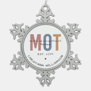 Aangepaste MOT-meester van de bedrijfsgeneeskunde Tin Sneeuwvlok Ornament