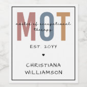 Aangepaste MOT-meester van de bedrijfsgeneeskunde Wijn Etiket (Enkel label)