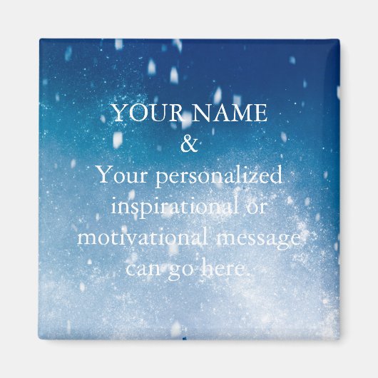 Aangepaste Motivatie bericht Groene Glitter Magneet (Voorkant)