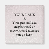 Aangepaste Motivatie Bericht Roze Glitter Magnet (Voorkant)