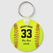 Aangepaste Motivatie Citaten Softball Team Sleutelhanger (Voorkant)
