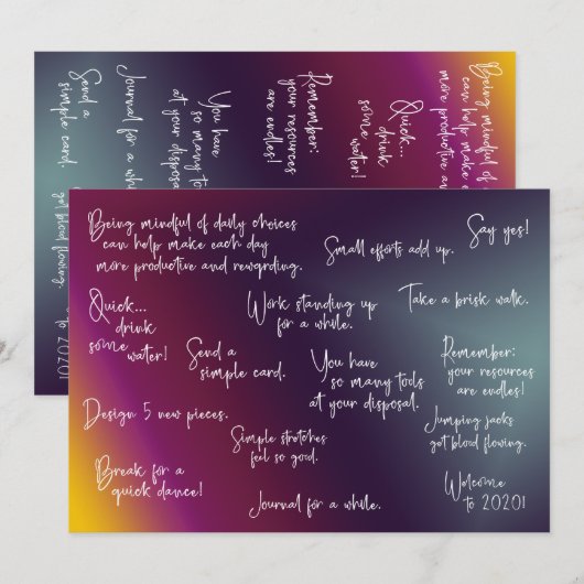 Aangepaste motivatie kaart (Voorkant / Achterkant)