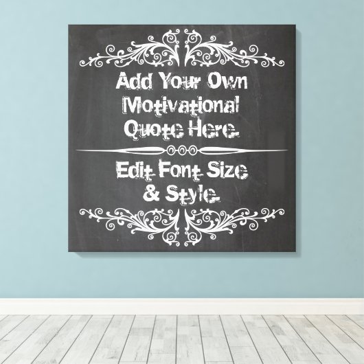 Aangepaste motivatie offerte, jouw tekst toevoegen canvas afdruk (Insitu (Houten vloer))