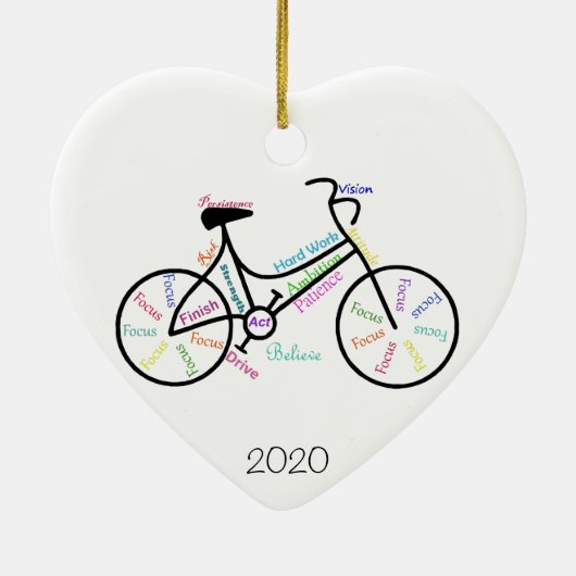 Aangepaste Motivatie woorden voor fietsen Keramisch Ornament (Achterkant)