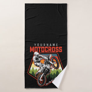 Aangepaste Motocross-racebesturing met vuil spoor Bad Handdoek