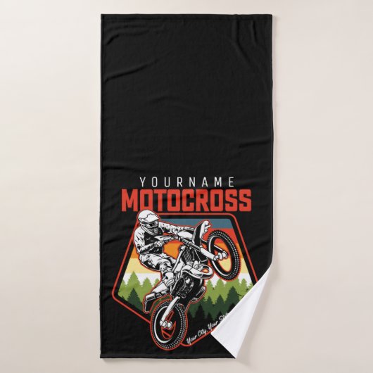 Aangepaste Motocross-racebesturing met vuil spoor Bad Handdoek (Badhanddoek)
