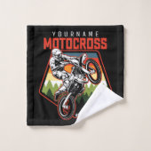 Aangepaste Motocross-racebesturing met vuil spoor Bad Handdoek (Wasdoekje)