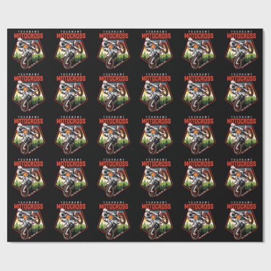 Aangepaste Motocross-racebesturing met vuil spoor Cadeaupapier (Vlak)