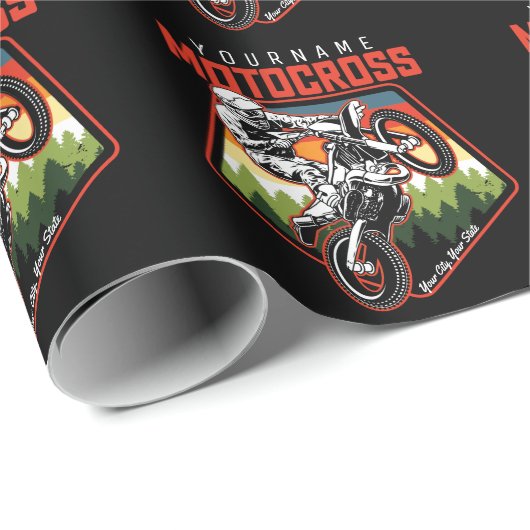 Aangepaste Motocross-racebesturing met vuil spoor Cadeaupapier (Rol Hoek)