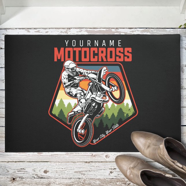 Aangepaste Motocross-racebesturing met vuil spoor Deurmat (Creator heeft geüpload)