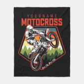 Aangepaste Motocross-racebesturing met vuil spoor Fleece Deken (Voorkant)