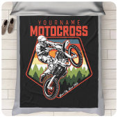 Aangepaste Motocross-racebesturing met vuil spoor Fleece Deken