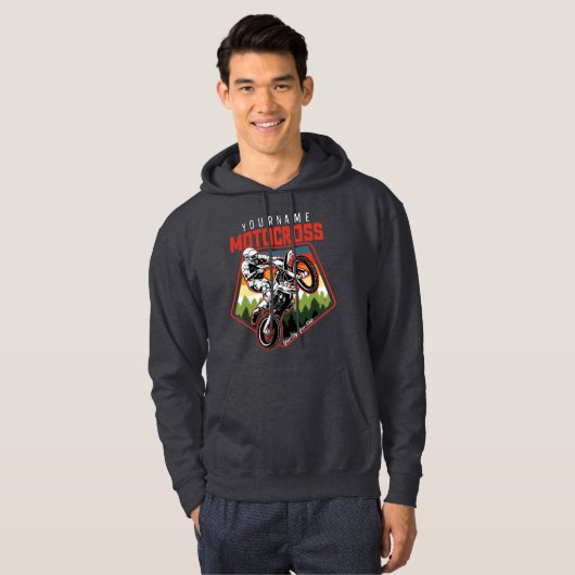 Aangepaste Motocross-racebesturing met vuil spoor Hoodie (Voorkant volledig)