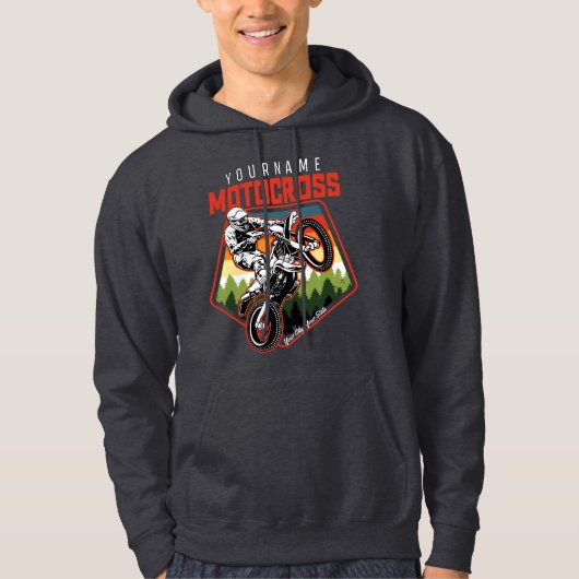 Aangepaste Motocross-racebesturing met vuil spoor Hoodie (Voorkant)
